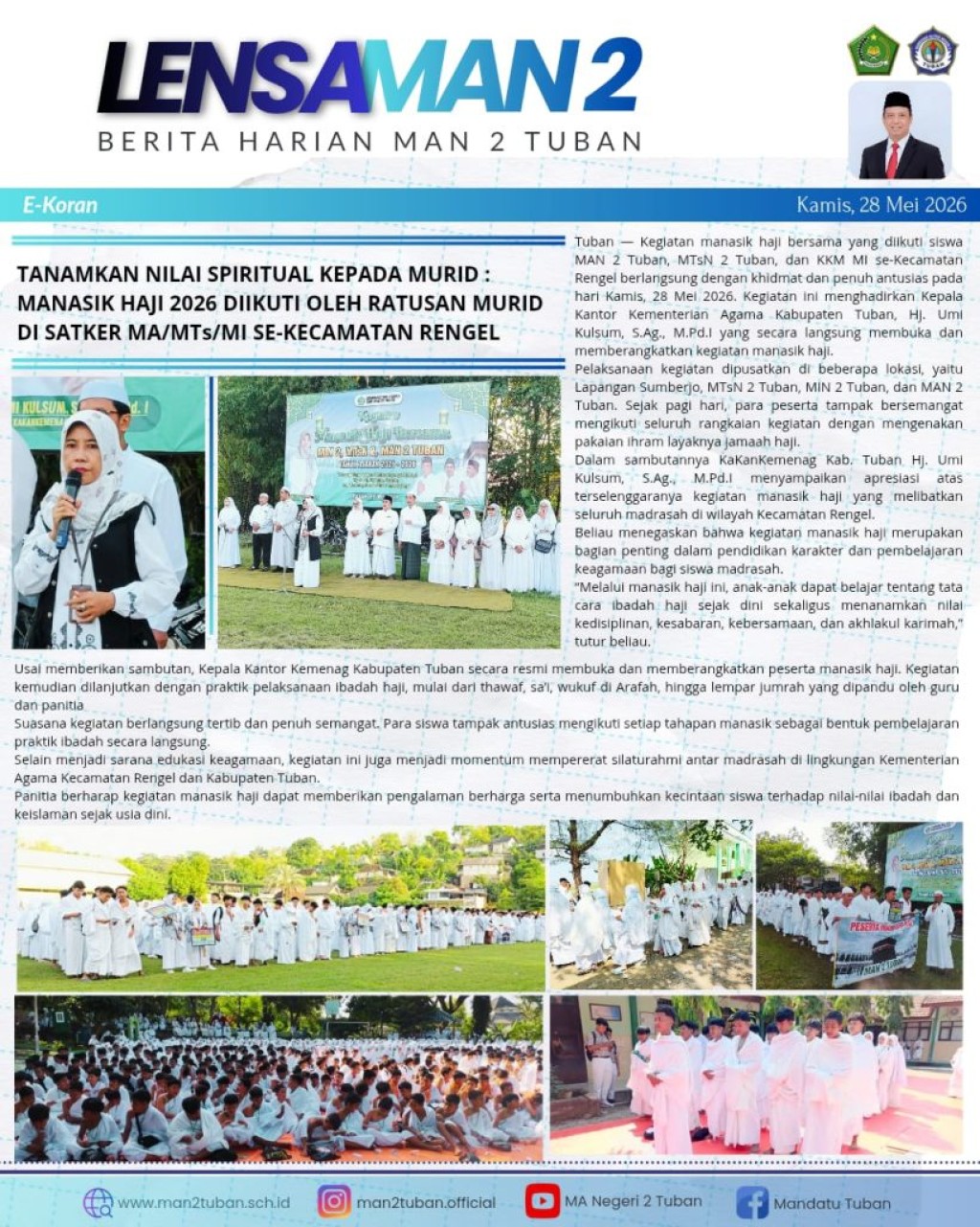 Manasik Haji 2026 Diikuti oleh Ratusan Murid di Satker MA/MTs/MI Se-Kecamatan Rengel