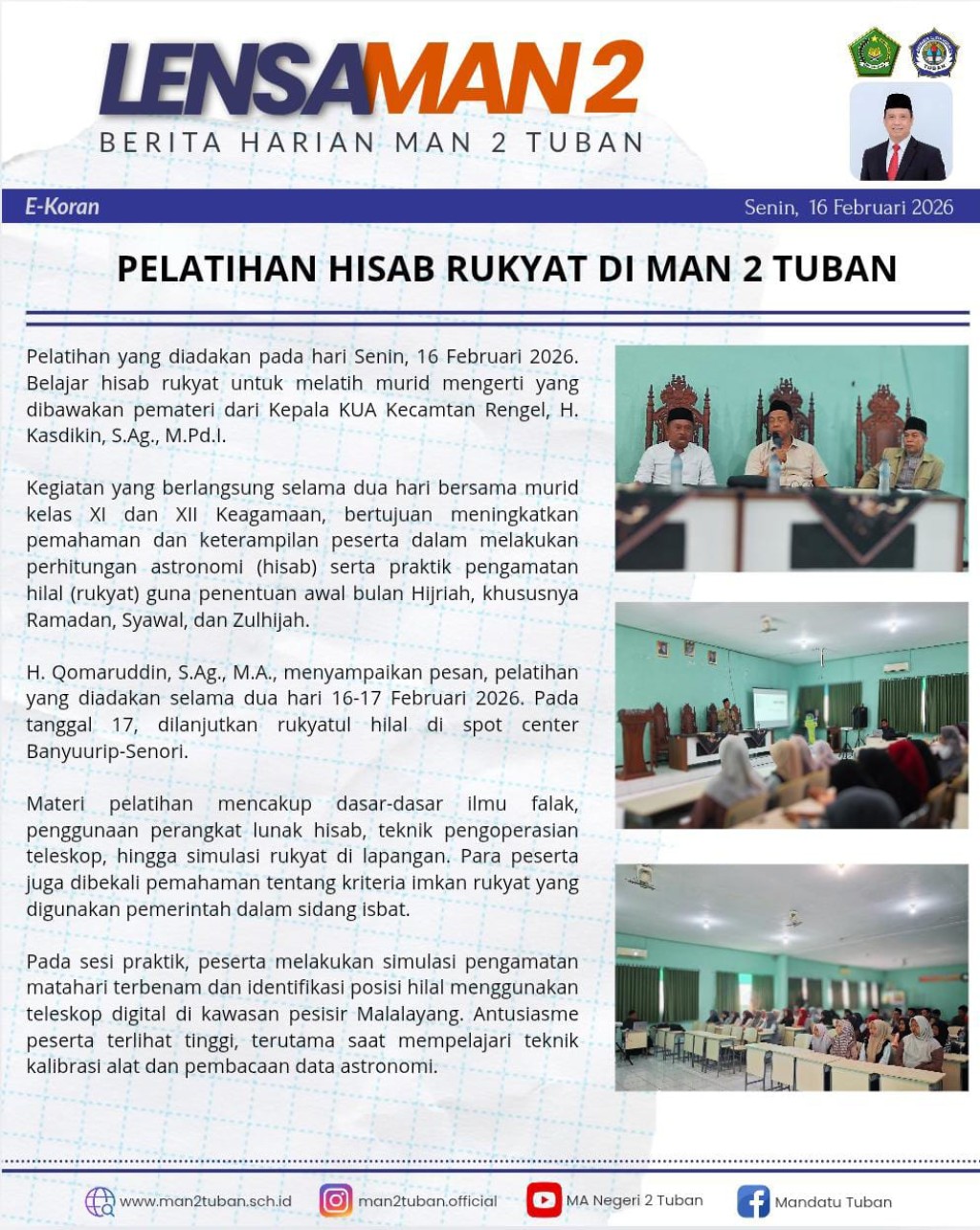 Pelatihan Hisab Rukyat di MAN 2 Tuban